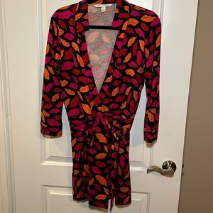 Diane Von Furstenberg Celeste “Midnight Kiss” Lip Print Romper